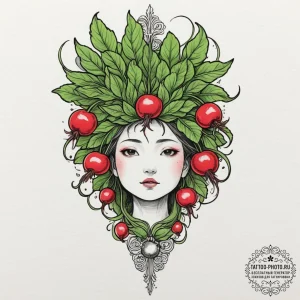 A sketch of the radish spirit from spirited a... - эскиз тату (№1751887940_0, 07.07.2025 11:32) — tattoo-photo.ru