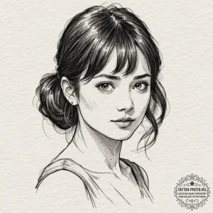 A linework tattoo of the "perfect girl" from... - эскиз тату (№1751888025_0, 07.07.2025 11:33) — tattoo-photo.ru