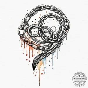 Tattoo design a single, heavy chain link that... - эскиз тату (№1751888110_0, 07.07.2025 11:35) — tattoo-photo.ru