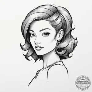 A neo-traditional tattoo of leela from futura... - эскиз тату (№1751889075_0, 07.07.2025 11:51) — tattoo-photo.ru
