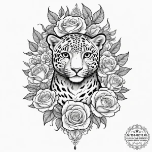 Leopard, tattoo flash sheet design, on a clea... - эскиз тату (№1751889243_0, 07.07.2025 11:54) — tattoo-photo.ru