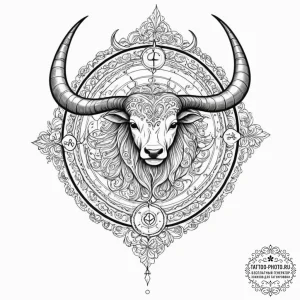 Tattoo sketch the zodiac glyph with a single,... - эскиз тату (№1751889327_0, 07.07.2025 11:55) — tattoo-photo.ru