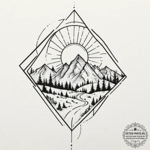 Tattoo sketch a geometric representation of a... - эскиз тату (№1751901196_0, 07.07.2025 15:13) — tattoo-photo.ru