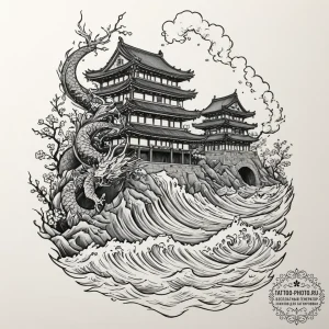 A graphic novel panel of the final scene of f... - эскиз тату (№1751901370_0, 07.07.2025 15:16) — tattoo-photo.ru