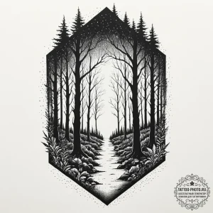 Tattoo design a silhouette of a hidden door i... - эскиз тату (№1751902155_0, 07.07.2025 15:29) — tattoo-photo.ru