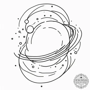 Tattoo sketch a beautiful, swirling gas giant... - эскиз тату (№1751902412_0, 07.07.2025 15:33) — tattoo-photo.ru