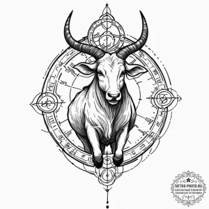 Tattoo design a zodiac animal with a specific... - эскиз тату (№1751902670_0, 07.07.2025 15:37) — tattoo-photo.ru