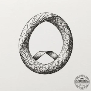 A mobius strip, tattoo sketch design, on a cl... - эскиз тату (№1751903097_0, 07.07.2025 15:44) — tattoo-photo.ru