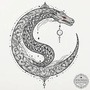 Tattoo design an uroboros serpent whose body... - эскиз тату (№1751903257_0, 07.07.2025 15:47) — tattoo-photo.ru