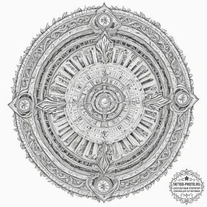 Tattoo sketch a zodiac glyph appearing on a p... - эскиз тату (№1751903427_0, 07.07.2025 15:50) — tattoo-photo.ru