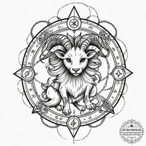 Tattoo design a zodiac symbol as if drawn in... - эскиз тату (№1751905427_0, 07.07.2025 16:23) — tattoo-photo.ru