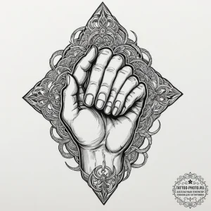 A linework tattoo of the iron fist glowing ha... - эскиз тату (№1751905851_0, 07.07.2025 16:30) — tattoo-photo.ru