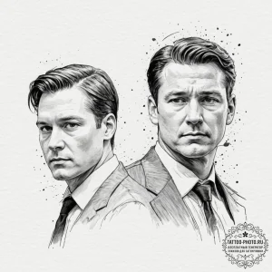 A graphic novel portrait of the main characte... - эскиз тату (№1751906366_0, 07.07.2025 16:39) — tattoo-photo.ru