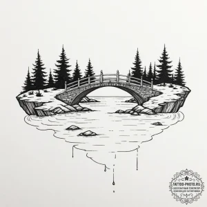 Tattoo design a bridge made not of stone or w... - эскиз тату (№1751907313_0, 07.07.2025 16:55) — tattoo-photo.ru