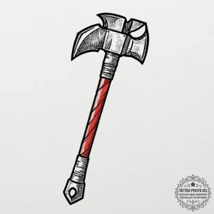 Tattoo design a miner's pickaxe, symbolizing... - эскиз тату (№1751908845_0, 07.07.2025 17:20) — tattoo-photo.ru