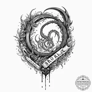 A trash polka composition of a broken horcrux... - эскиз тату (№1751908932_0, 07.07.2025 17:22) — tattoo-photo.ru