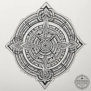 Tattoo sketch a labyrinth where the center is... - эскиз тату (№1751909189_0, 07.07.2025 17:26) — tattoo-photo.ru