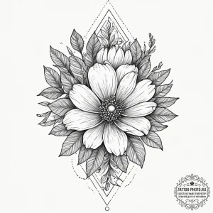 Tattoo design a secret garden with glowing fl... - эскиз тату (№1751909532_0, 07.07.2025 17:32) — tattoo-photo.ru