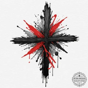 Tattoo design a single, powerful, abstract br... - эскиз тату (№1751910050_0, 07.07.2025 17:40) — tattoo-photo.ru