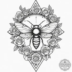 Tattoo sketch a cicada's song visualized as a... - эскиз тату (№1751911250_0, 07.07.2025 18:00) — tattoo-photo.ru