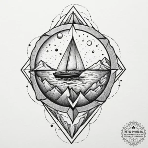 Tattoo design a shattered geometric sphere, i... - эскиз тату (№1751911506_0, 07.07.2025 18:05) — tattoo-photo.ru