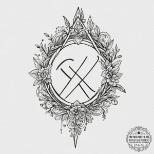99. tattoo design: a minimalist "bereginya" r... - эскиз тату (№1751911843_0, 07.07.2025 18:10) — tattoo-photo.ru