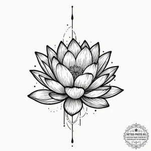 Tattoo sketch a lotus flower, its petals made... - эскиз тату (№1751912506_0, 07.07.2025 18:21) — tattoo-photo.ru