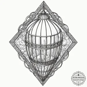 Tattoo sketch a geometric pattern of a cage t... - эскиз тату (№1751912591_0, 07.07.2025 18:23) — tattoo-photo.ru