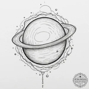 Tattoo sketch a beautiful, swirling gas giant... - эскиз тату (№1751912676_0, 07.07.2025 18:24) — tattoo-photo.ru