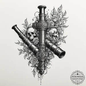 Tattoo sketch a weighty, ornate pipe, for con... - эскиз тату (№1751915288_0, 07.07.2025 19:08) — tattoo-photo.ru