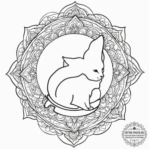 Tattoo sketch a small, elegant cat silhouette... - эскиз тату (№1751916216_0, 07.07.2025 19:23) — tattoo-photo.ru