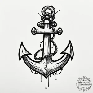 Tattoo design a tiny, symbolic anchor., artis... - эскиз тату (№1751916301_0, 07.07.2025 19:25) — tattoo-photo.ru