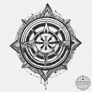 27. trash polka style tattoo combining the sy... - эскиз тату (№1751916820_0, 07.07.2025 19:33) — tattoo-photo.ru