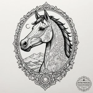 A watercolor sketch of bojack horseman, looki... - эскиз тату (№1751916905_0, 07.07.2025 19:35) — tattoo-photo.ru