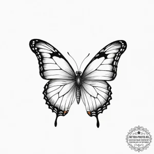 Tattoo sketch a delicate butterfly with a uni... - эскиз тату (№1751919020_0, 07.07.2025 20:10) — tattoo-photo.ru