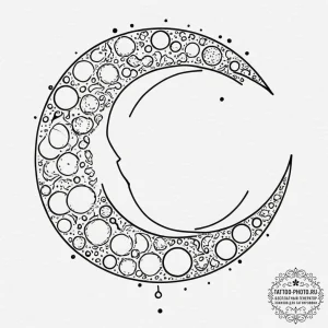Tattoo sketch a moon phase where each phase i... - эскиз тату (№1751919546_0, 07.07.2025 20:19) — tattoo-photo.ru