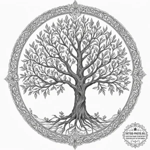 The white tree of gondor, tattoo line art, or... - эскиз тату (№1751919884_0, 07.07.2025 20:24) — tattoo-photo.ru