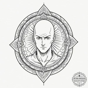 A graphic novel style portrait of saitama fro... - эскиз тату (№1751920391_0, 07.07.2025 20:33) — tattoo-photo.ru