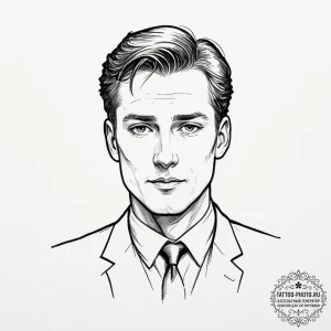 A graphic novel portrait of the duke of hasti... - эскиз тату (№1751920646_0, 07.07.2025 20:37) — tattoo-photo.ru