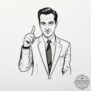 A minimalist tattoo of the "agent cooper's th... - эскиз тату (№1751921575_0, 07.07.2025 20:52) — tattoo-photo.ru