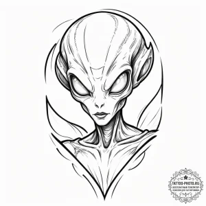 с‡сѓр¶рѕр№ (alien):, concept art for tattoo,... - эскиз тату (№1751921660_0, 07.07.2025 20:54) — tattoo-photo.ru