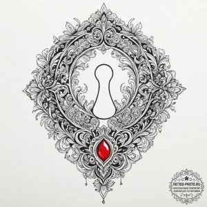 A keyhole shape, tattoo drawing outline, on a... - эскиз тату (№1751922766_0, 07.07.2025 21:12) — tattoo-photo.ru