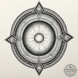 Tattoo sketch a glowing "loading zone" portal... - эскиз тату (№1751923601_0, 07.07.2025 21:26) — tattoo-photo.ru