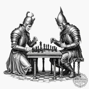 A sketch of the seventh seal, the knight play... - эскиз тату (№1751924454_0, 07.07.2025 21:40) — tattoo-photo.ru