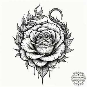 Tattoo design an uroboros serpent with a body... - эскиз тату (№1751925303_0, 07.07.2025 21:55) — tattoo-photo.ru