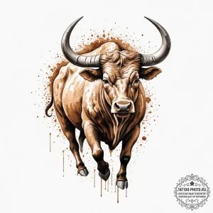 Minotaur, tattoo sketch design, watercolor ta... - эскиз тату (№1751925474_0, 07.07.2025 21:57) — tattoo-photo.ru