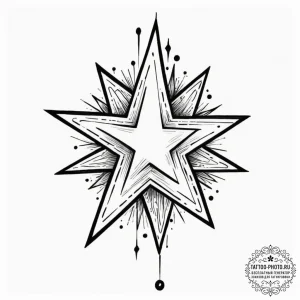 Tattoo sketch a strong, clear star acting as... - эскиз тату (№1751926238_0, 07.07.2025 22:10) — tattoo-photo.ru