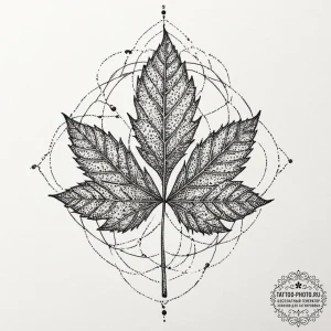 Leaf, artistic tattoo sketch, muted color pal... - эскиз тату (№1751926323_0, 07.07.2025 22:12) — tattoo-photo.ru