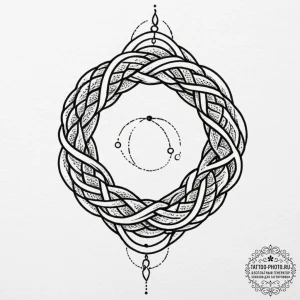 Tattoo sketch an uroboros serpent, its scales... - эскиз тату (№1751926662_0, 07.07.2025 22:17) — tattoo-photo.ru