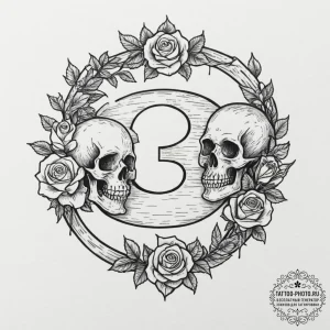 Tattoo sketch 'donut' on one, 'coffee' on the... - эскиз тату (№1751927088_0, 07.07.2025 22:24) — tattoo-photo.ru